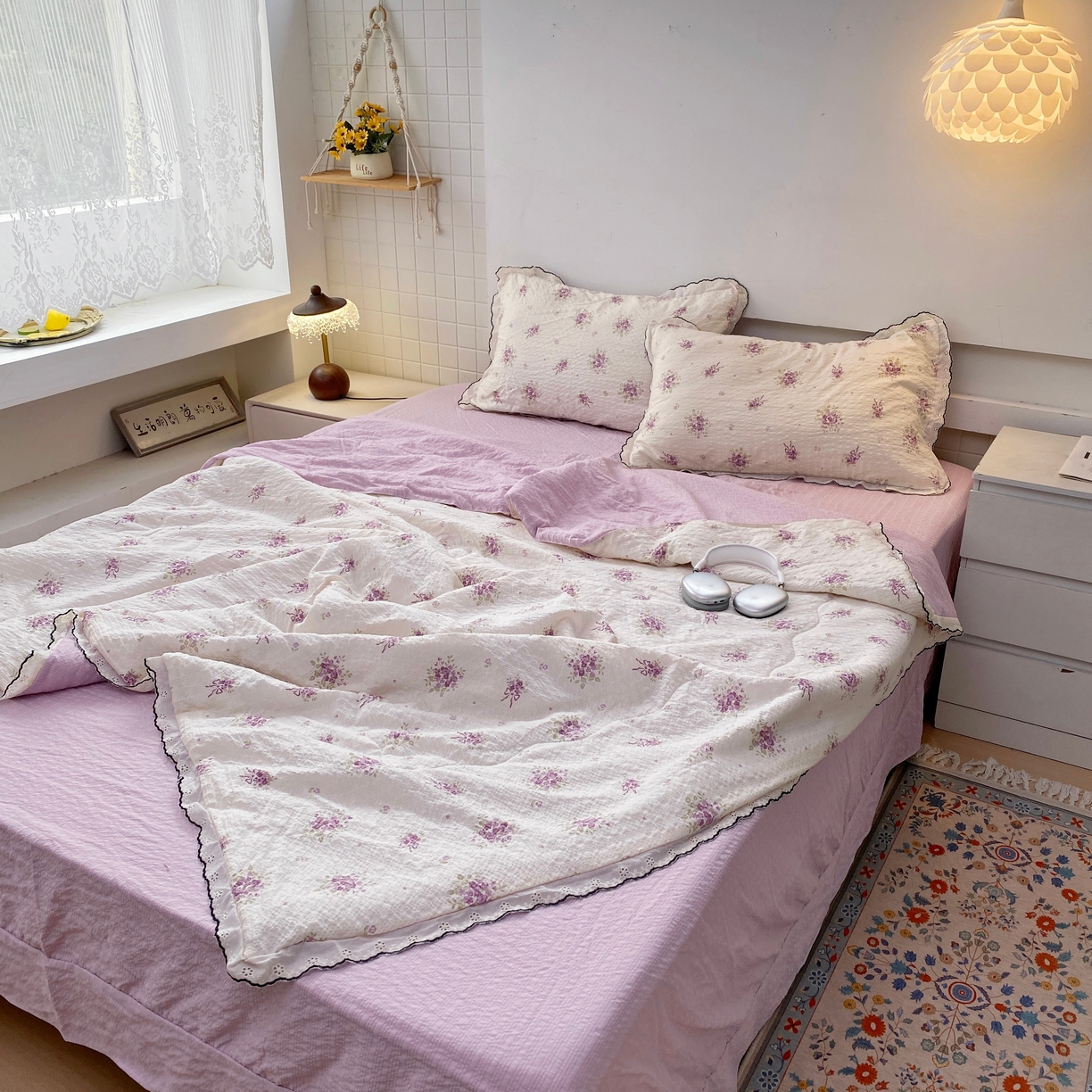 91家纺网 家纺一手货源 找家纺 恋尚羽家纺 2026新款韩版夏凉被空调被夏凉被四件套 手捧花