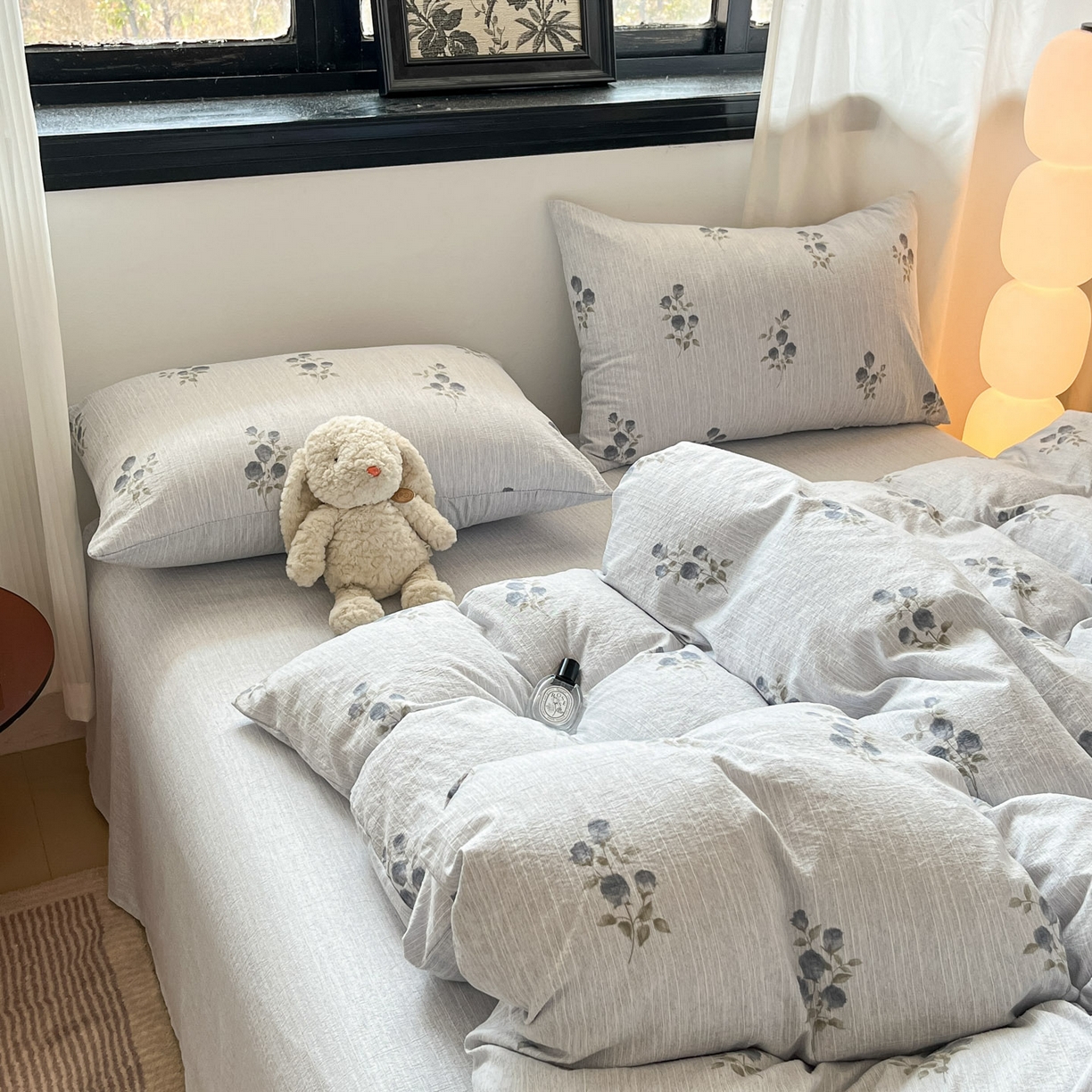 91家纺网 家纺一手货源 找家纺 蓝极人 2026新款色织水洗麻印花四件套 可可兰