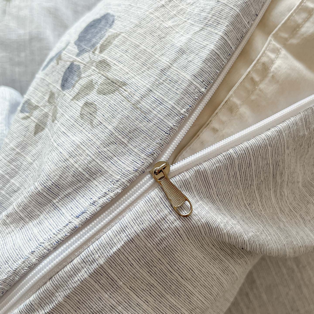 91家纺网 家纺一手货源 找家纺 蓝极人 2026新款色织水洗麻印花四件套 可可兰