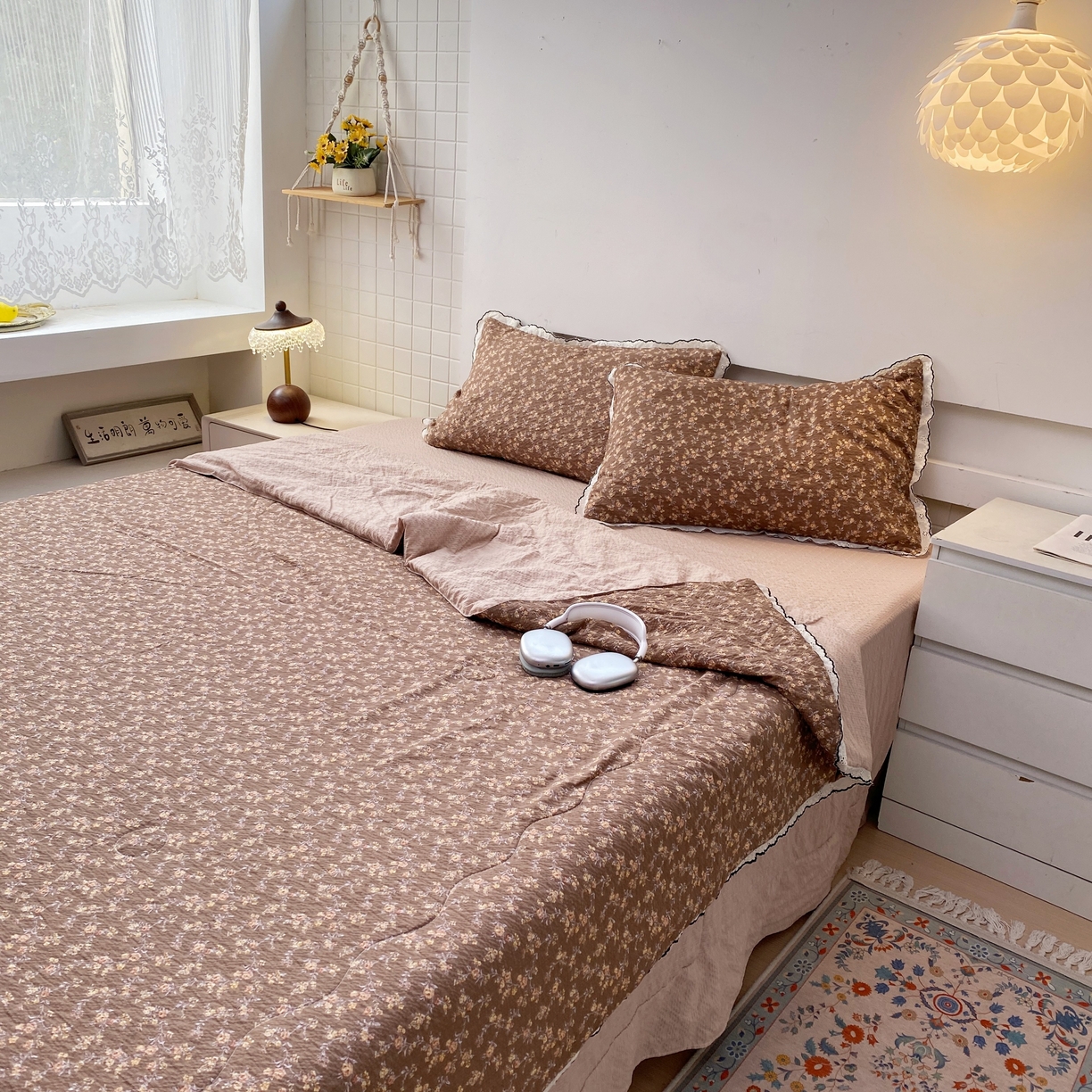 91家纺网 家纺一手货源 找家纺 恋尚羽家纺 2026新款韩版夏凉被空调被夏凉被四件套 暖阳