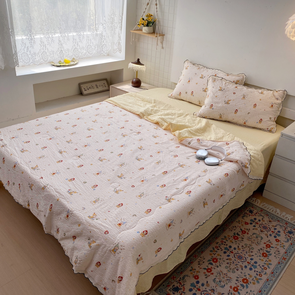 91家纺网 家纺一手货源 找家纺 恋尚羽家纺 2026新款韩版夏凉被空调被夏凉被四件套 星星人