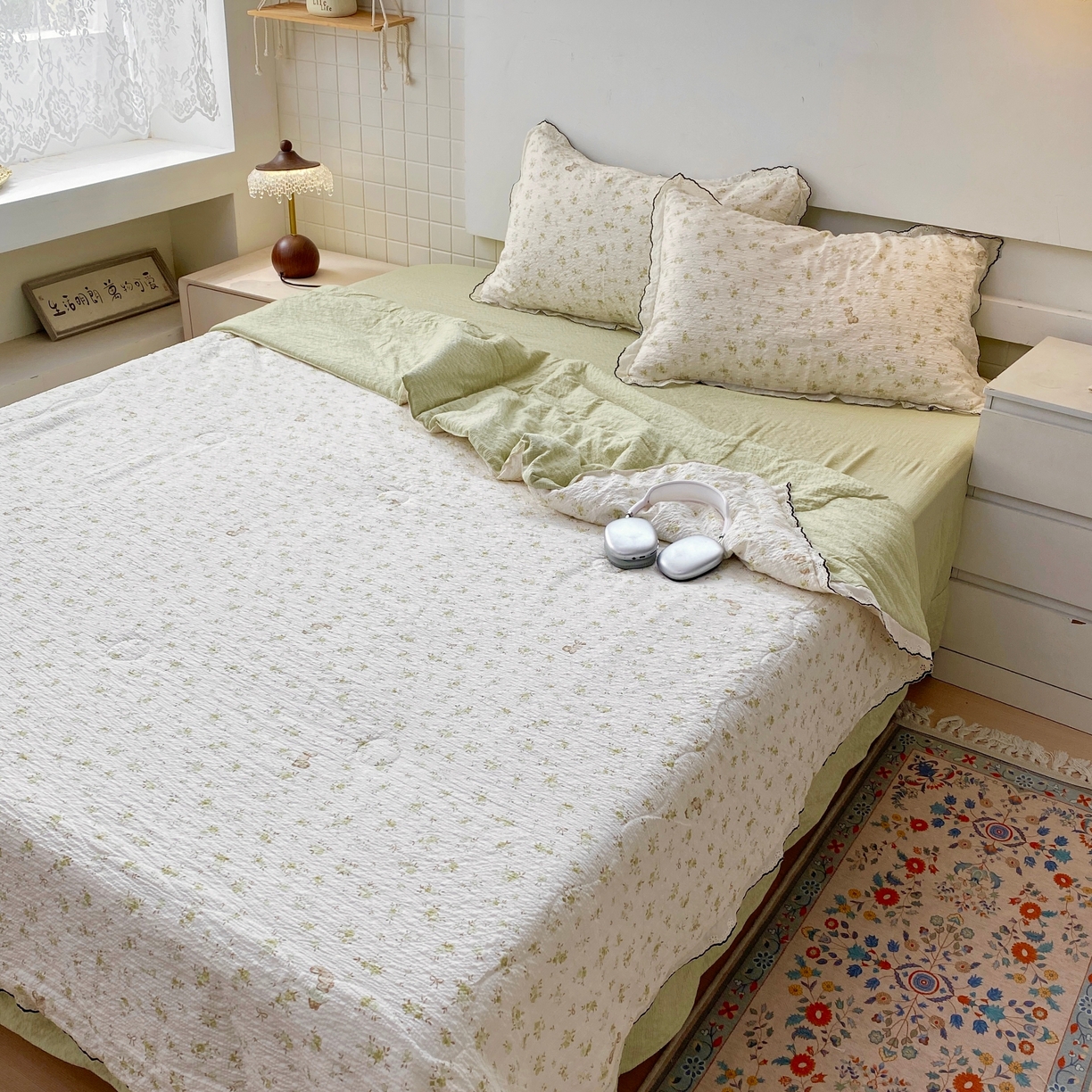 91家纺网 家纺一手货源 找家纺 恋尚羽家纺 2026新款韩版夏凉被空调被夏凉被四件套 叶初