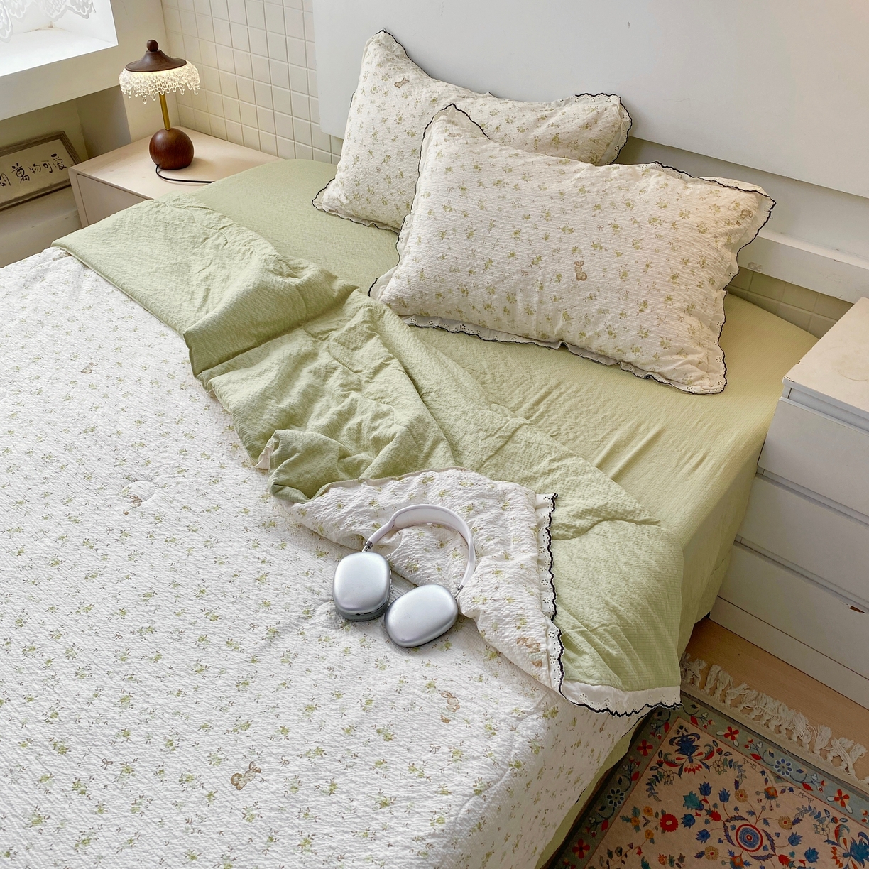 91家纺网 家纺一手货源 找家纺 恋尚羽家纺 2026新款韩版夏凉被空调被夏凉被四件套 叶初