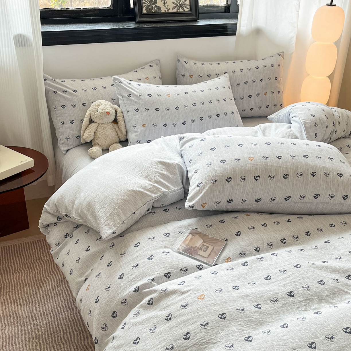 91家纺网 家纺一手货源 找家纺 蓝极人 2026新款色织水洗麻印花四件套 叶芽黄