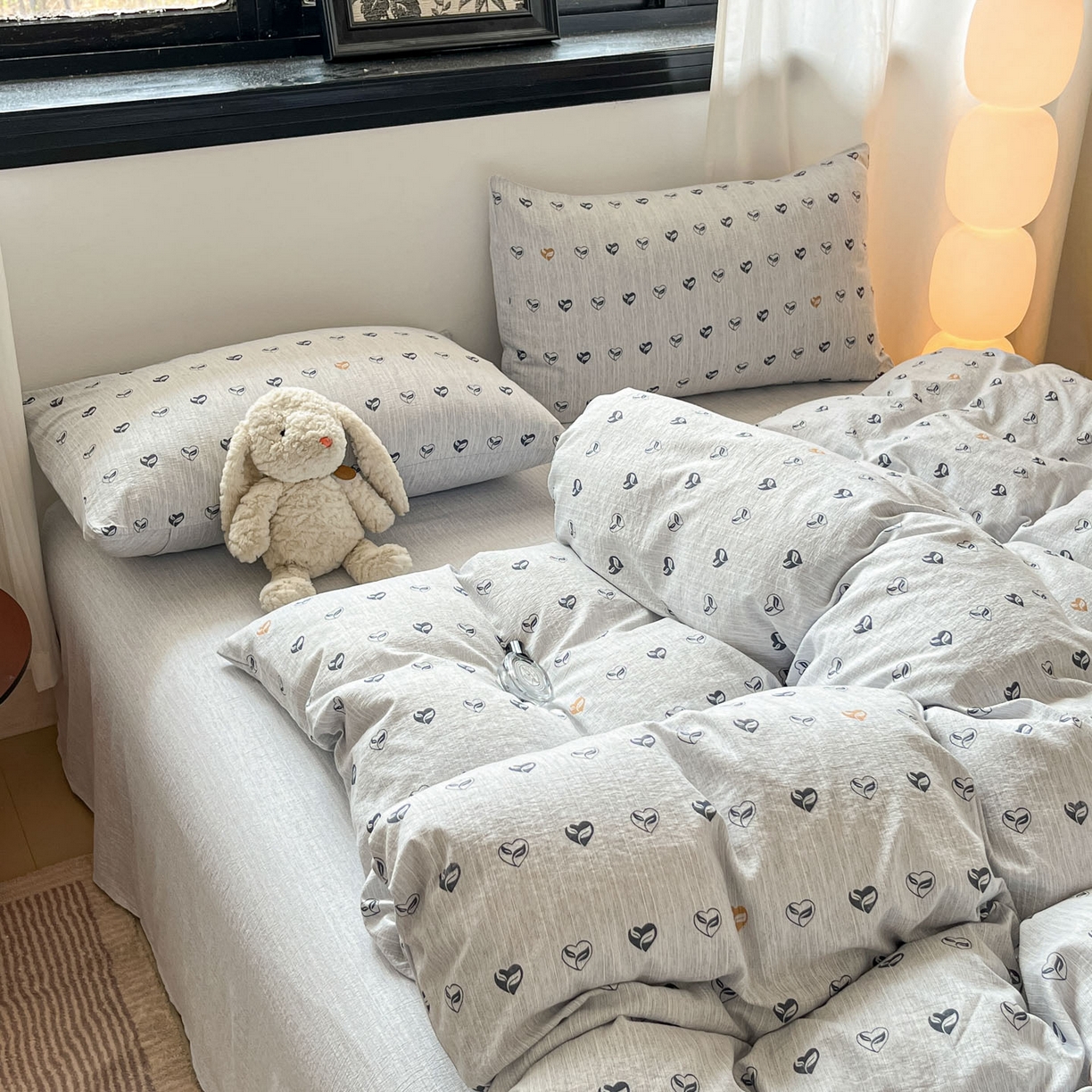 91家纺网 家纺一手货源 找家纺 蓝极人 2026新款色织水洗麻印花四件套 叶芽黄