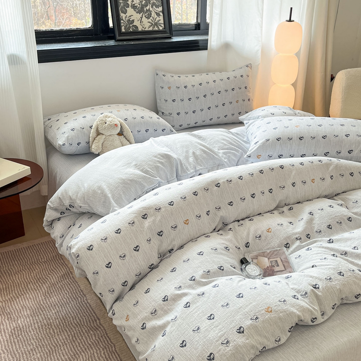 91家纺网 家纺一手货源 找家纺 蓝极人 2026新款色织水洗麻印花四件套 叶芽黄