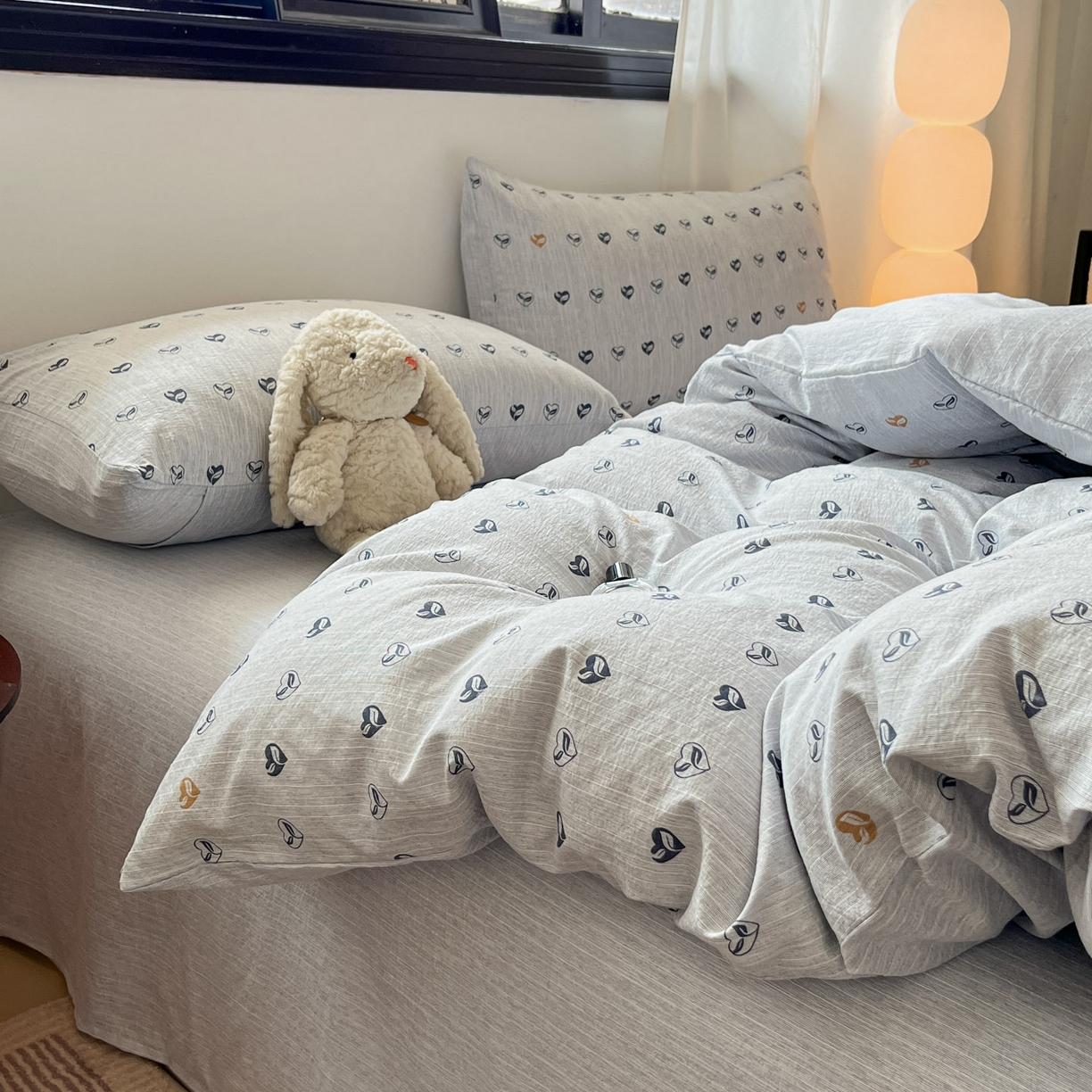 91家纺网 家纺一手货源 找家纺 蓝极人 2026新款色织水洗麻印花四件套 叶芽黄