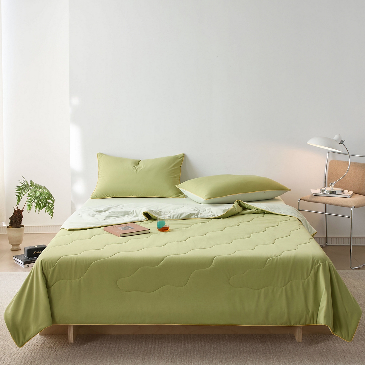 91家纺网 家纺一手货源 找家纺 丽笙被芯 2026新款奶皮冷感夏被夏凉被空调被 冬黎绿