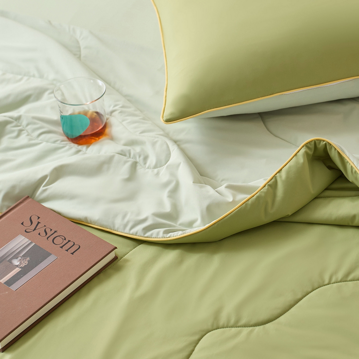 91家纺网 家纺一手货源 找家纺 丽笙被芯 2026新款奶皮冷感夏被夏凉被空调被 冬黎绿