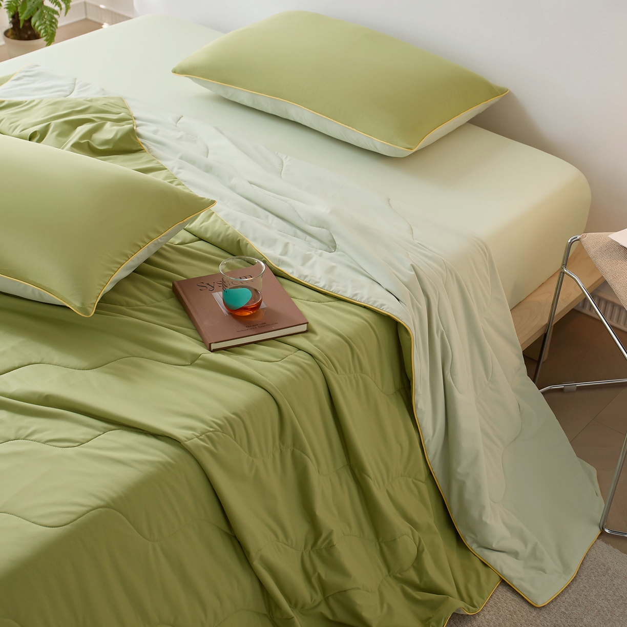 91家纺网 家纺一手货源 找家纺 丽笙被芯 2026新款奶皮冷感夏被夏凉被空调被 冬黎绿