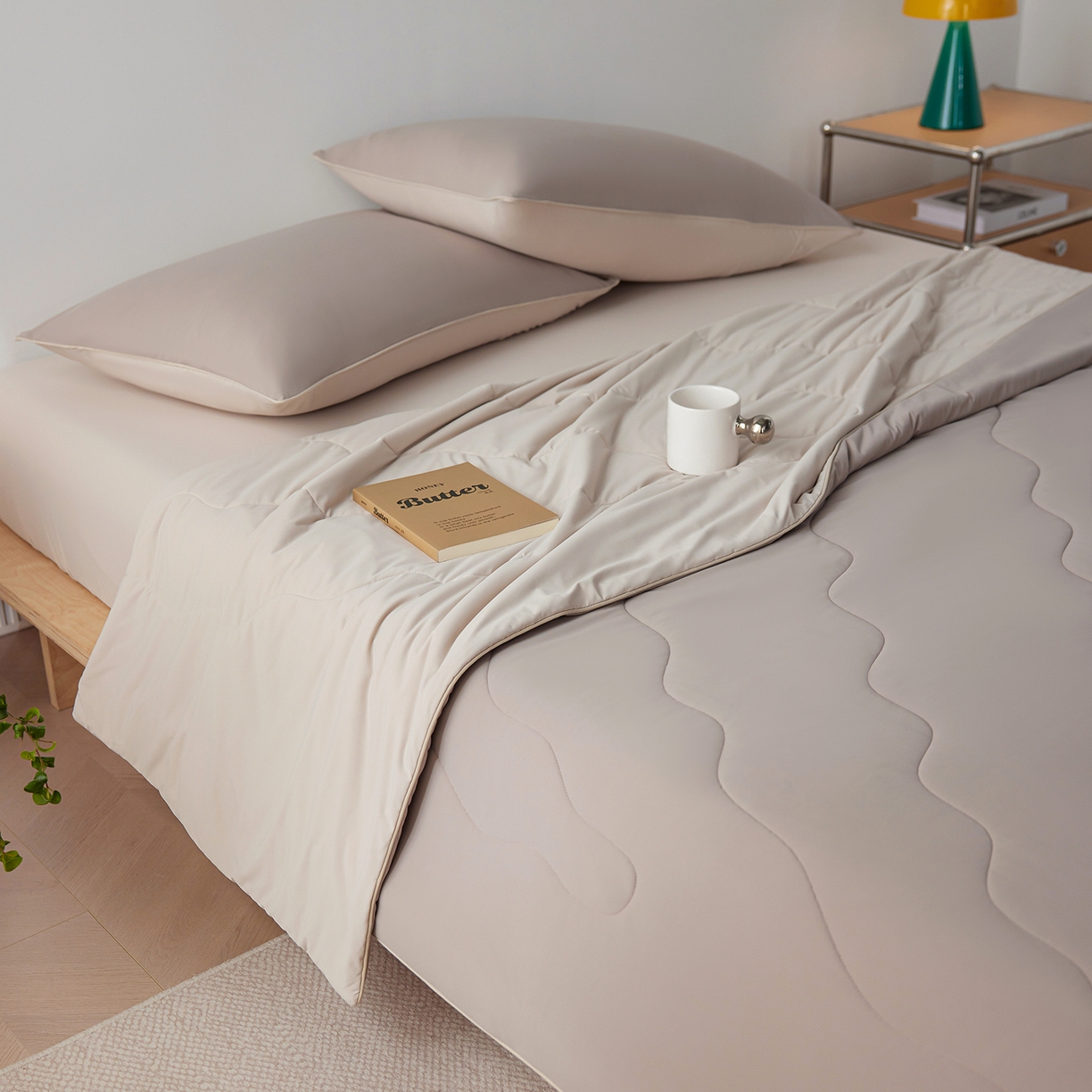 91家纺网 家纺一手货源 找家纺 丽笙被芯 2026新款奶皮冷感夏被夏凉被空调被 焦糖咖