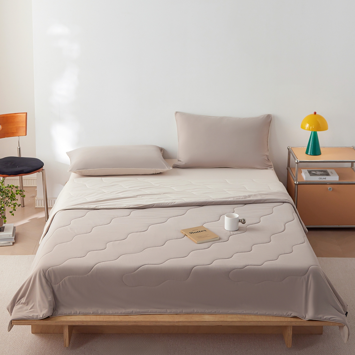 91家纺网 家纺一手货源 找家纺 丽笙被芯 2026新款奶皮冷感夏被夏凉被空调被 焦糖咖