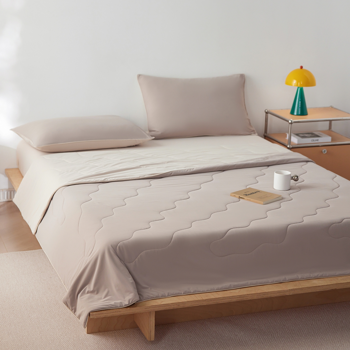 91家纺网 家纺一手货源 找家纺 丽笙被芯 2026新款奶皮冷感夏被夏凉被空调被 焦糖咖