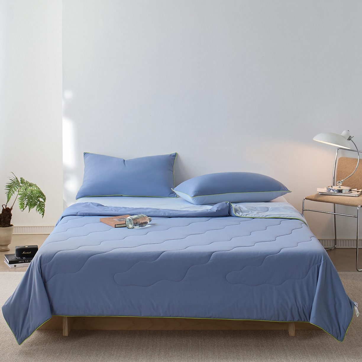 91家纺网 家纺一手货源 找家纺 丽笙被芯 2026新款奶皮冷感夏被夏凉被空调被 山野蓝