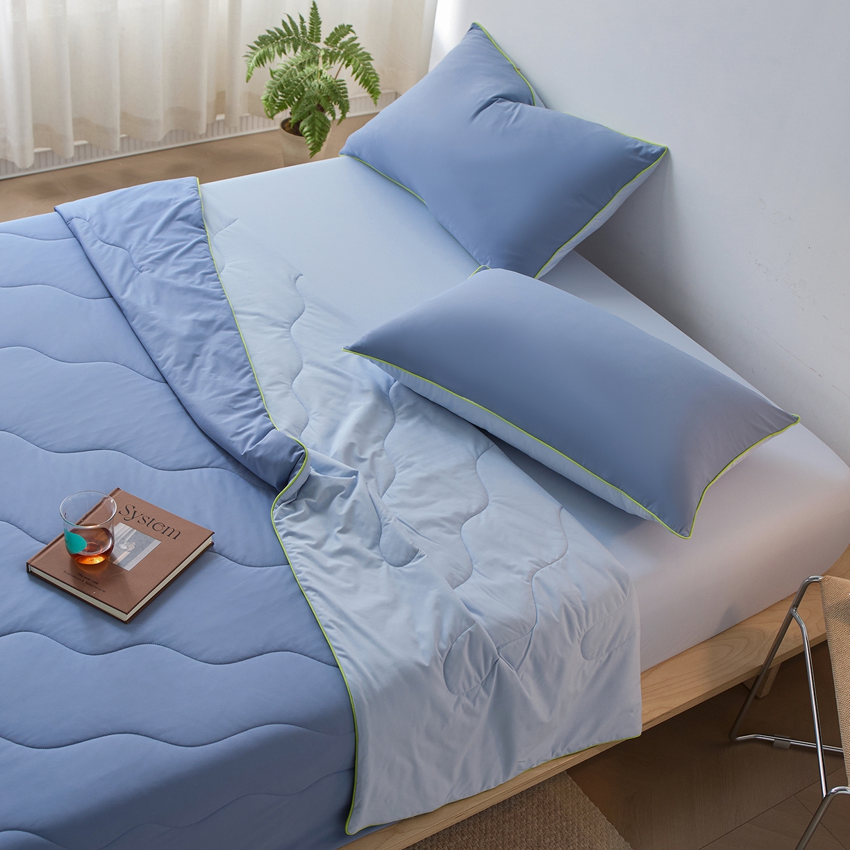 91家纺网 家纺一手货源 找家纺 丽笙被芯 2026新款奶皮冷感夏被夏凉被空调被 山野蓝