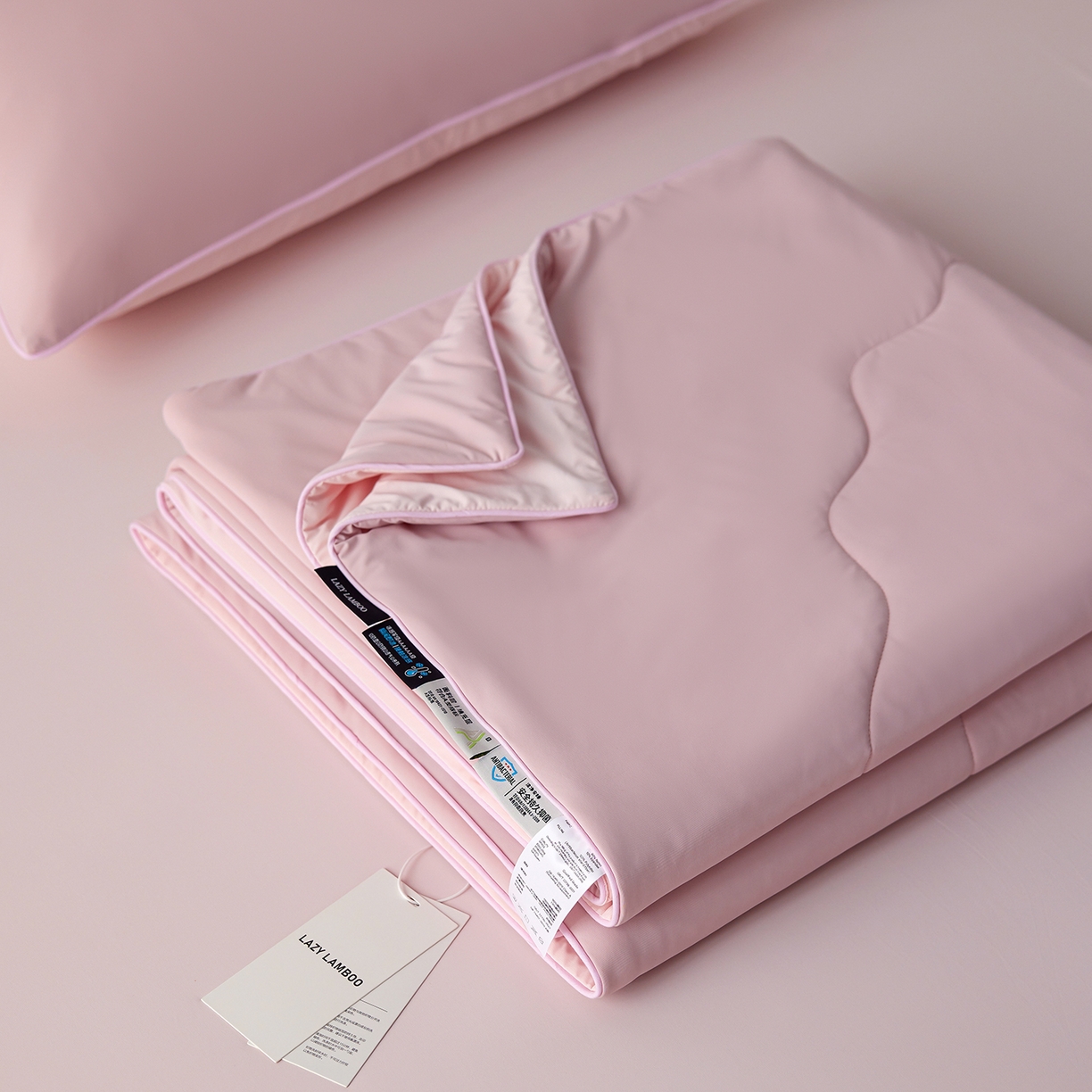 91家纺网 家纺一手货源 找家纺 丽笙被芯 2026新款奶皮冷感夏被夏凉被空调被 桃喜粉