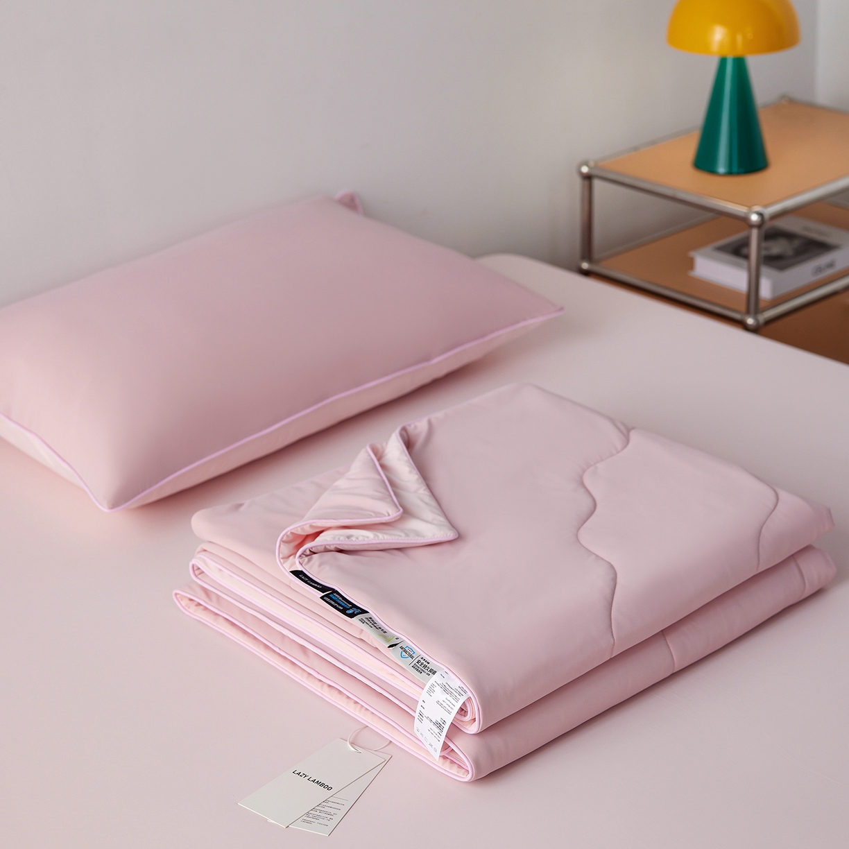 91家纺网 家纺一手货源 找家纺 丽笙被芯 2026新款奶皮冷感夏被夏凉被空调被 桃喜粉