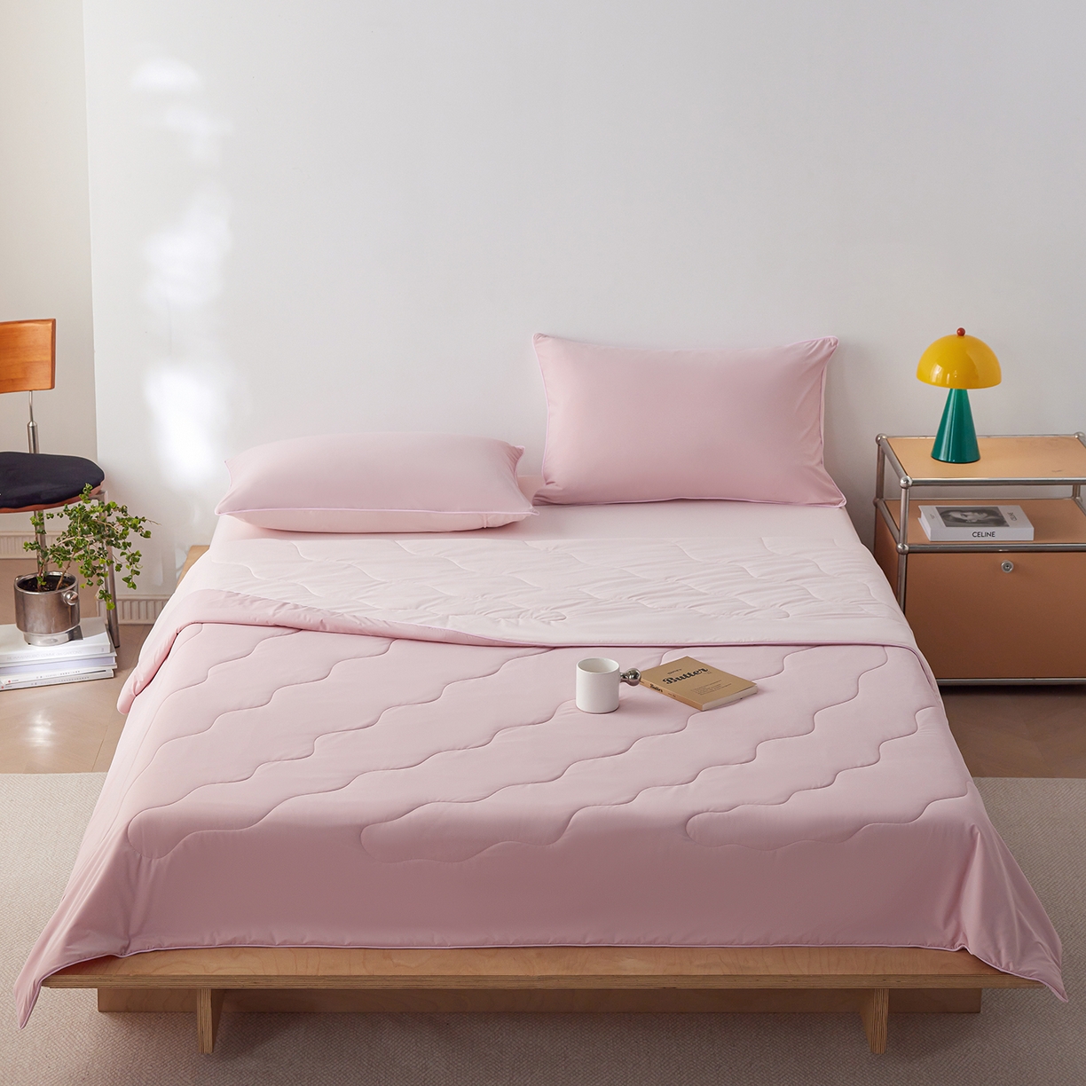 91家纺网 家纺一手货源 找家纺 丽笙被芯 2026新款奶皮冷感夏被夏凉被空调被 桃喜粉