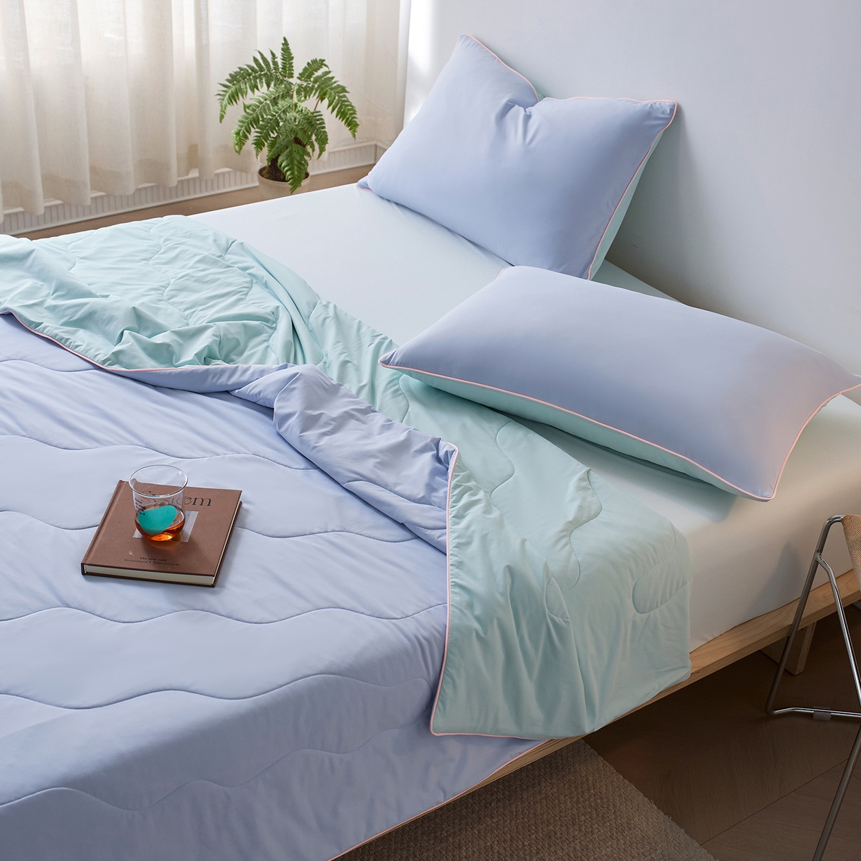 91家纺网 家纺一手货源 找家纺 丽笙被芯 2026新款奶皮冷感夏被夏凉被空调被 天空蓝