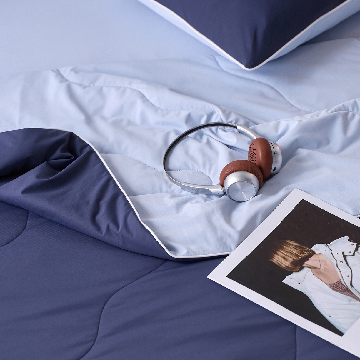 91家纺网 家纺一手货源 找家纺 丽笙被芯 2026新款奶皮冷感夏被夏凉被空调被 星夜蓝