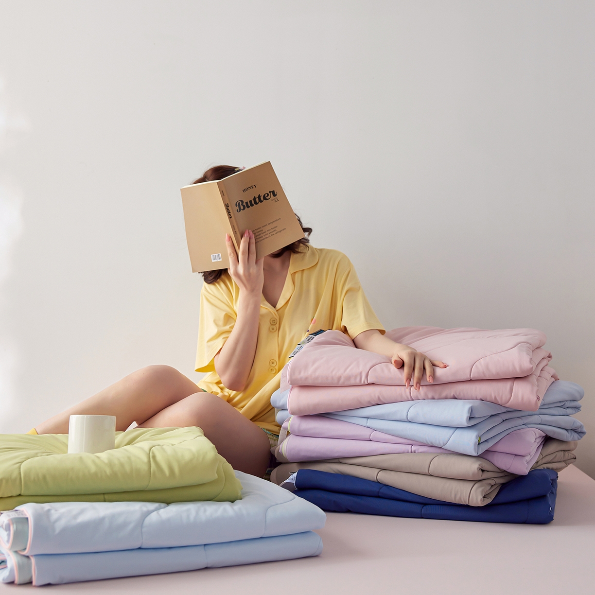 91家纺网 家纺一手货源 找家纺 丽笙被芯 2026新款奶皮冷感夏被夏凉被空调被 组合图（仅供展示不可下单）