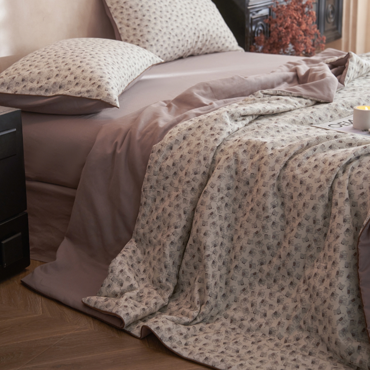 91家纺网 家纺一手货源 找家纺 丽笙被芯 2026新款全棉双层纱印花夏被夏凉被空调被 邦邦象