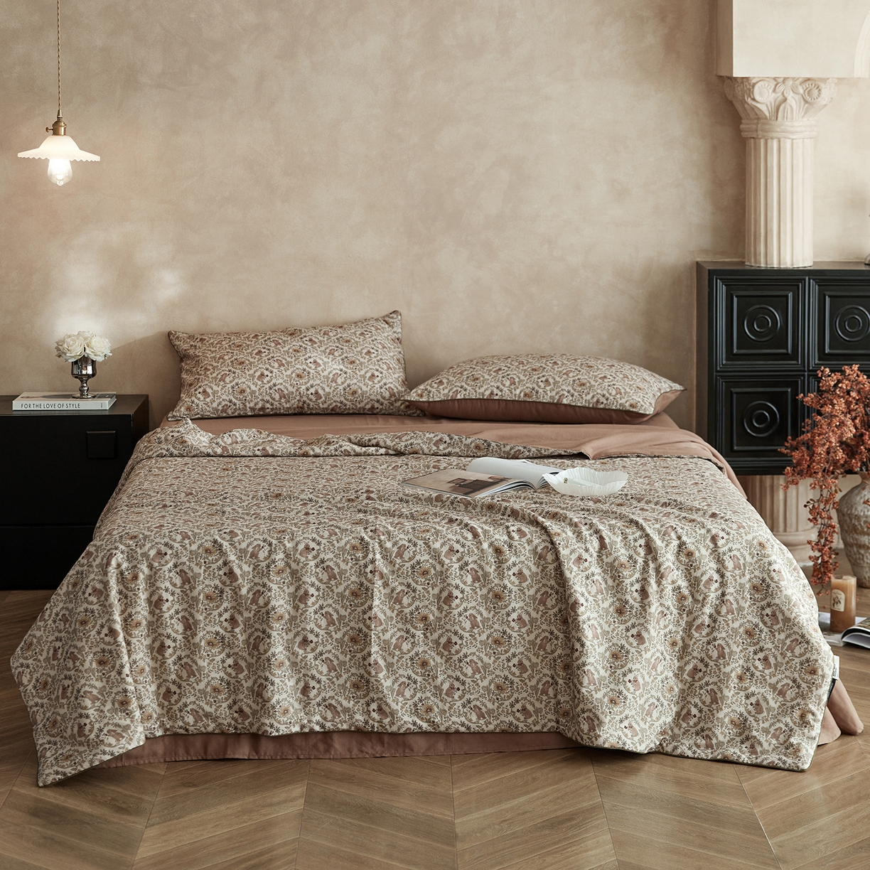 91家纺网 家纺一手货源 找家纺 丽笙被芯 2026新款全棉双层纱印花夏被夏凉被空调被 邦尼兔