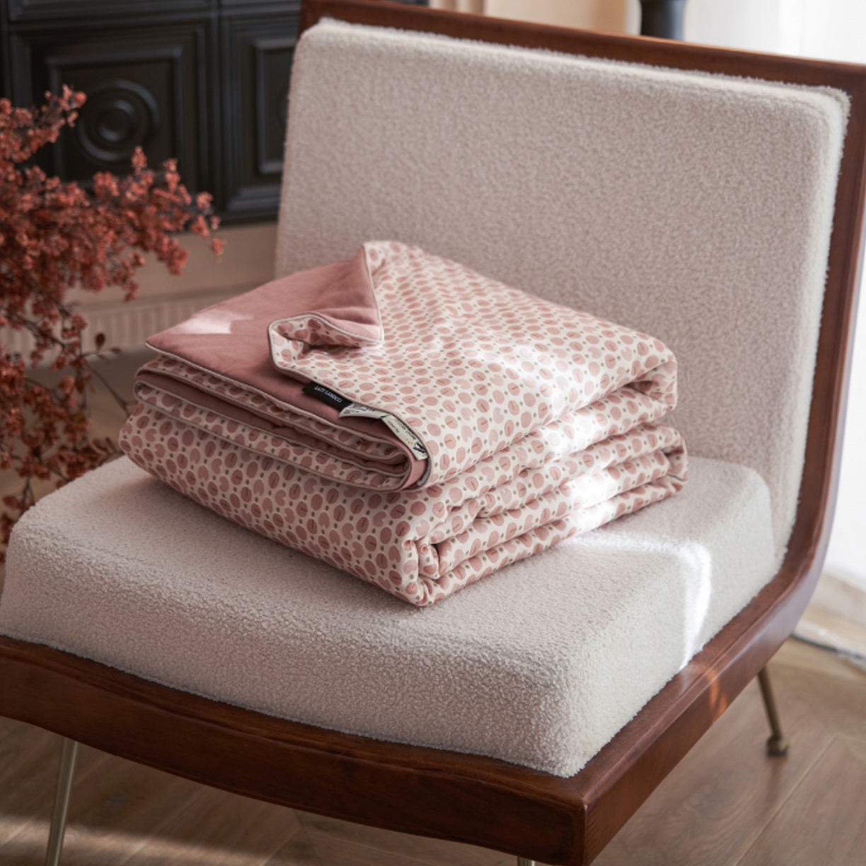 丽笙被芯 2026新款全棉双层纱印花夏被夏凉被空调被 咖啡豆