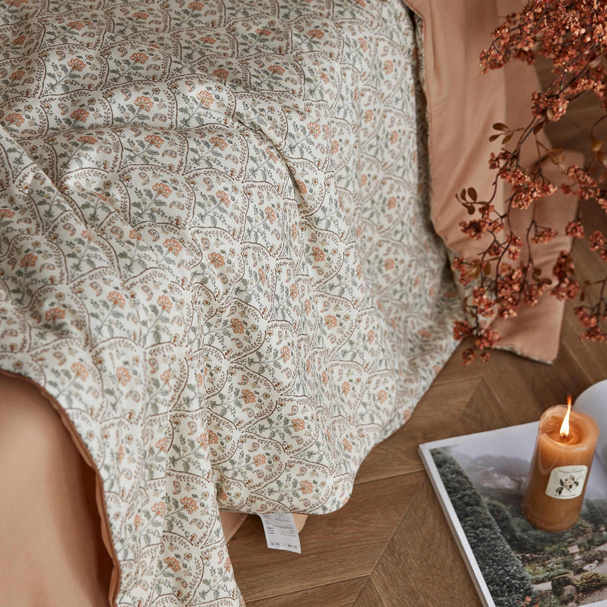 91家纺网 家纺一手货源 找家纺 丽笙被芯 2026新款全棉双层纱印花夏被夏凉被空调被 铃兰花语-米