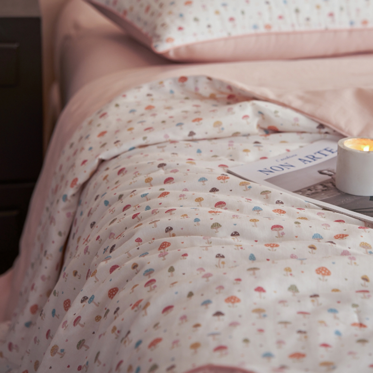 91家纺网 家纺一手货源 找家纺 丽笙被芯 2026新款全棉双层纱印花夏被夏凉被空调被 毛菇菇