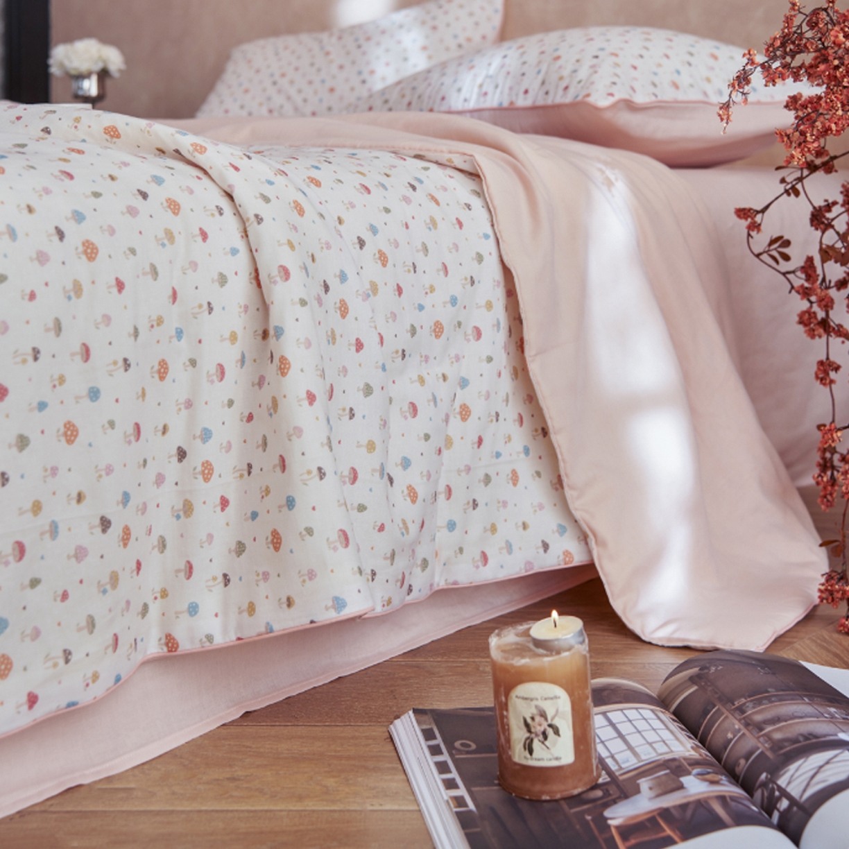 91家纺网 家纺一手货源 找家纺 丽笙被芯 2026新款全棉双层纱印花夏被夏凉被空调被 毛菇菇