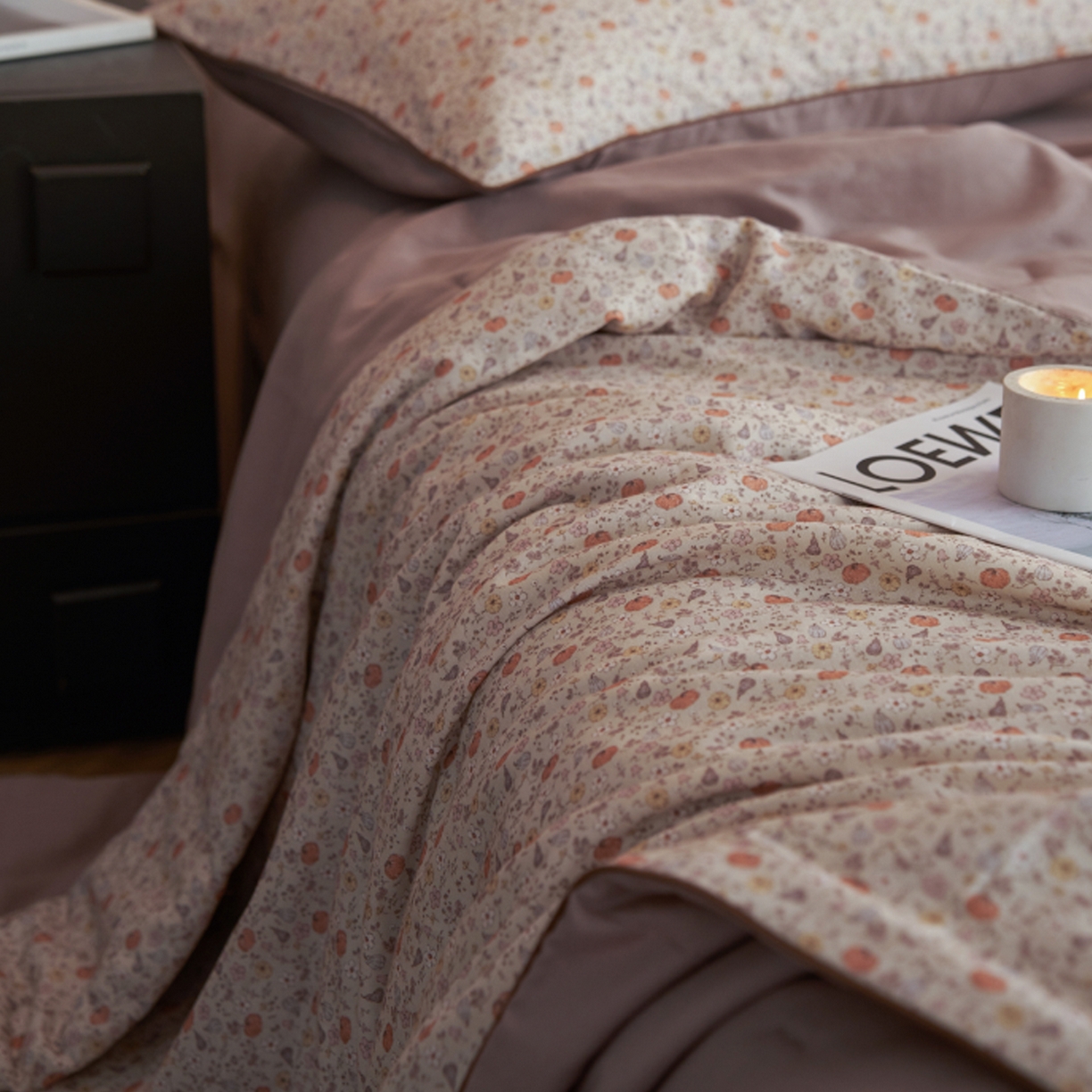 91家纺网 家纺一手货源 找家纺 丽笙被芯 2026新款全棉双层纱印花夏被夏凉被空调被 甜果果