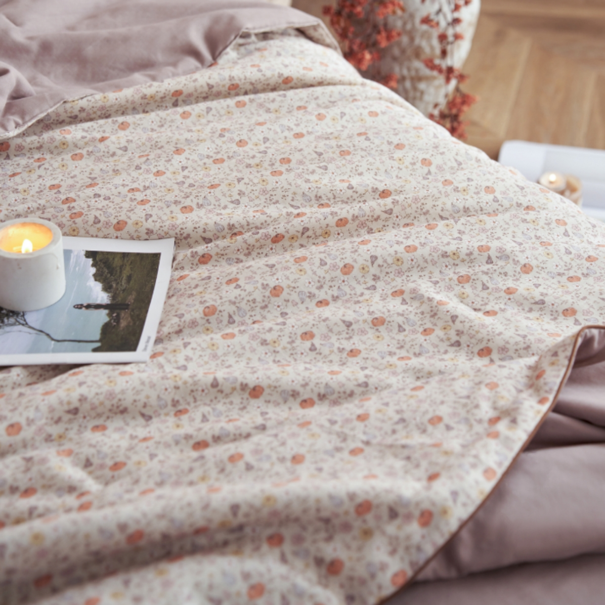 91家纺网 家纺一手货源 找家纺 丽笙被芯 2026新款全棉双层纱印花夏被夏凉被空调被 甜果果