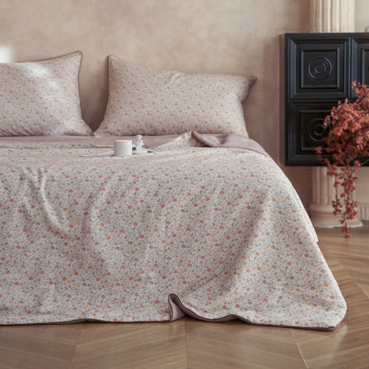 91家纺网 家纺一手货源 找家纺 丽笙被芯 2026新款全棉双层纱印花夏被夏凉被空调被 甜果果