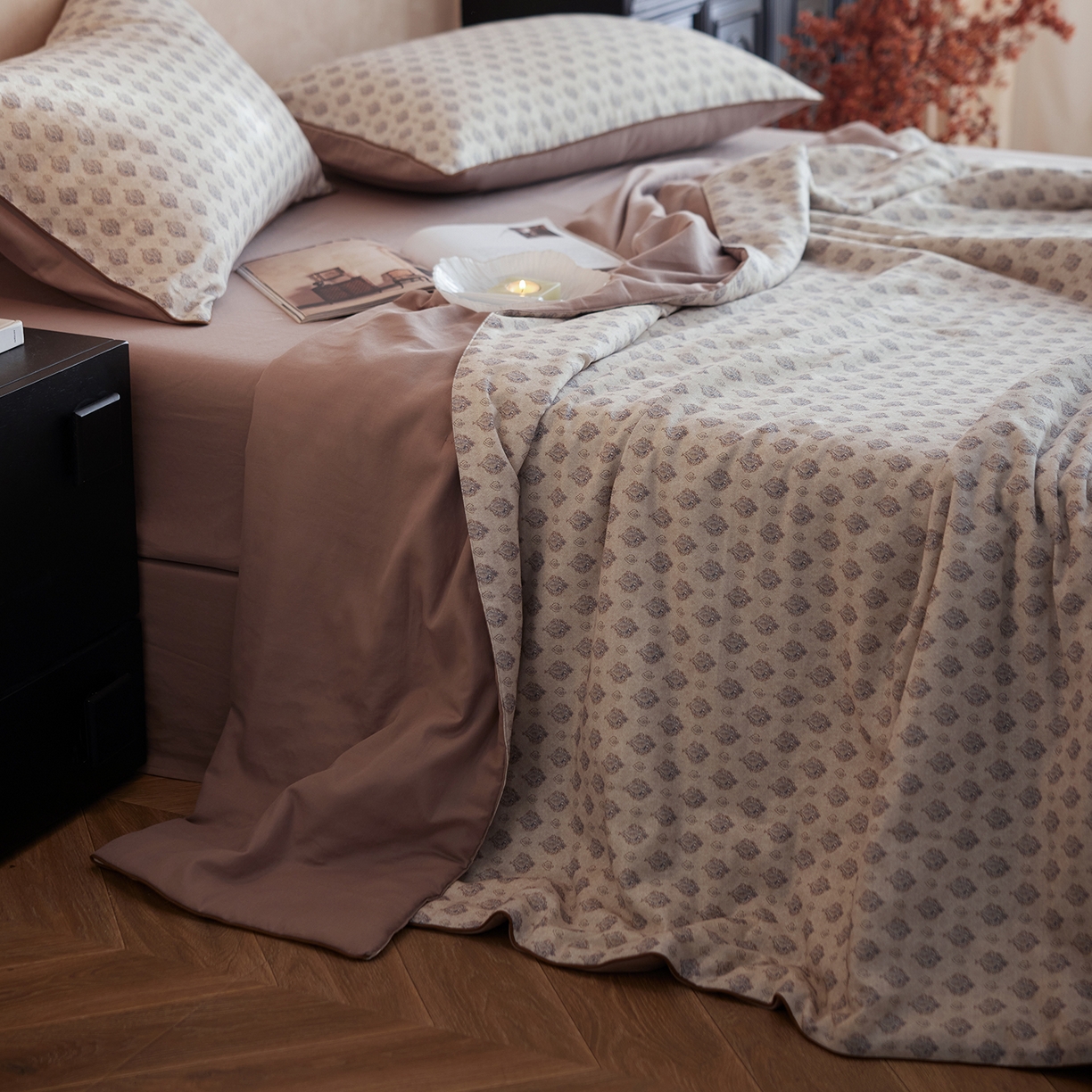 91家纺网 家纺一手货源 找家纺 丽笙被芯 2026新款全棉双层纱印花夏被夏凉被空调被 悠娜