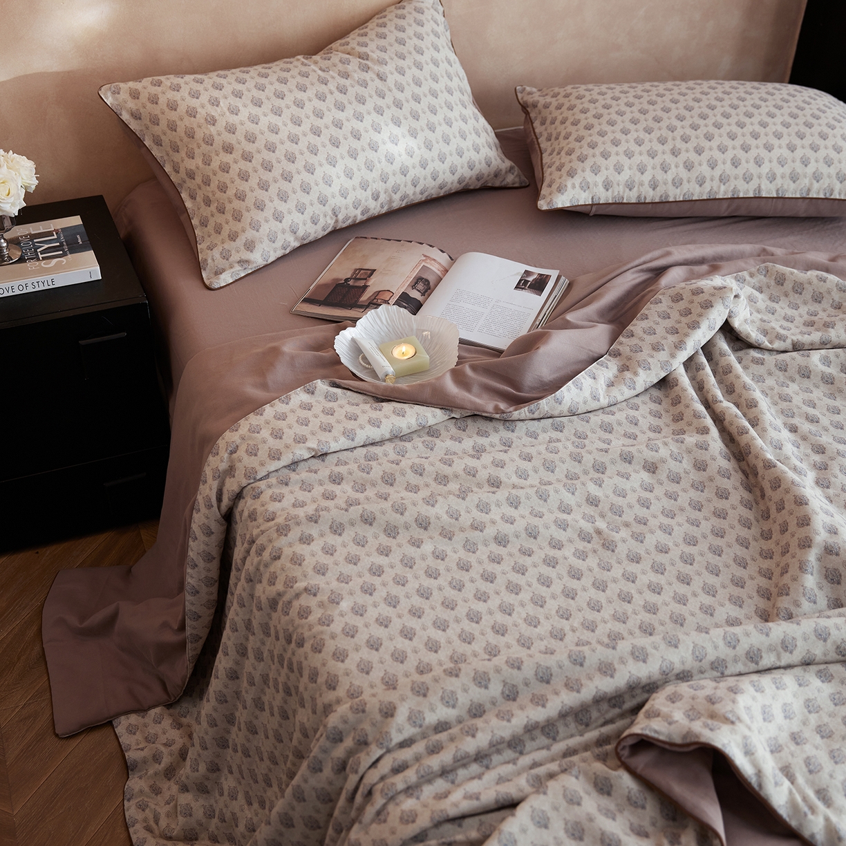 91家纺网 家纺一手货源 找家纺 丽笙被芯 2026新款全棉双层纱印花夏被夏凉被空调被 悠娜