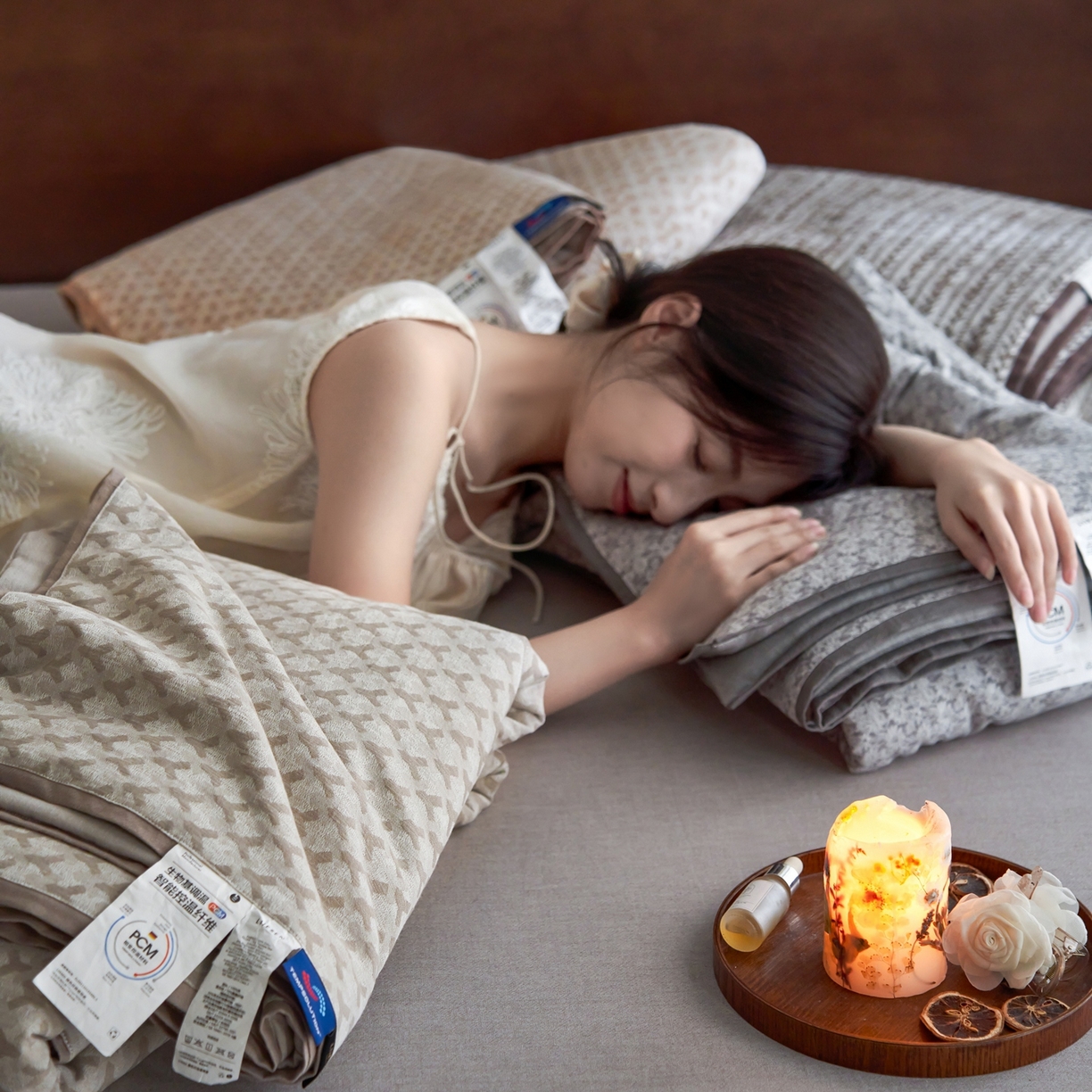 91家纺网 家纺一手货源 找家纺 （总）丽笙被芯 2026新款全棉水洗色织提花PCM温控夏被夏凉被空调被