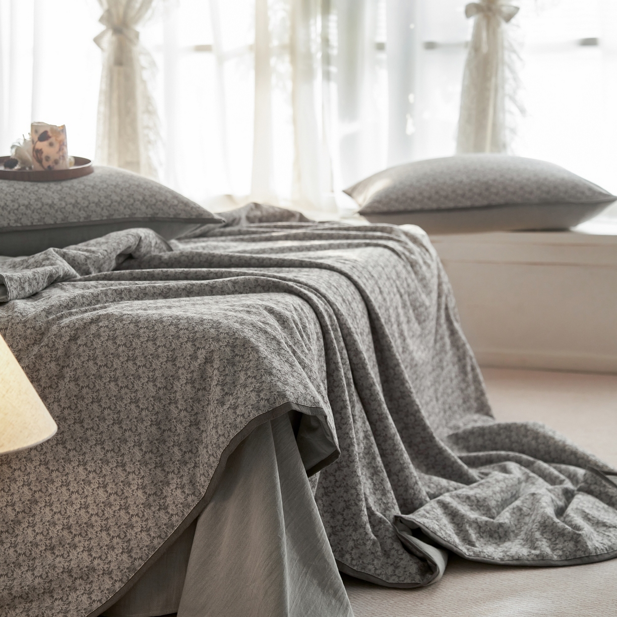 91家纺网 家纺一手货源 找家纺 丽笙被芯 2026新款全棉水洗色织提花PCM温控夏被夏凉被空调被 雏菊