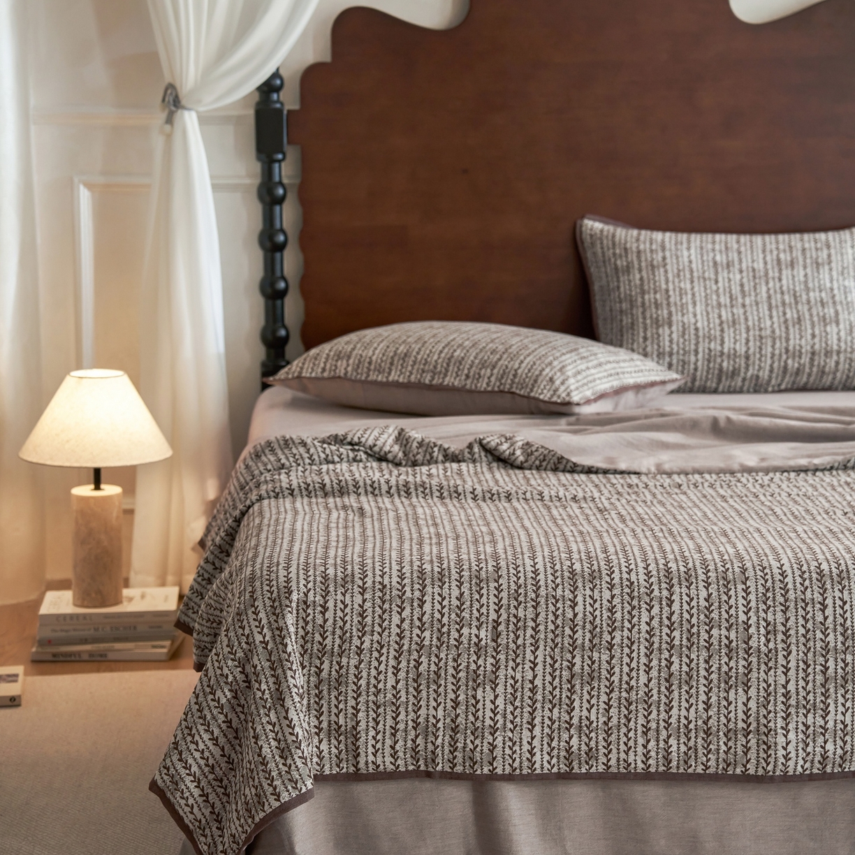 91家纺网 家纺一手货源 找家纺 丽笙被芯 2026新款全棉水洗色织提花PCM温控夏被夏凉被空调被 迦南