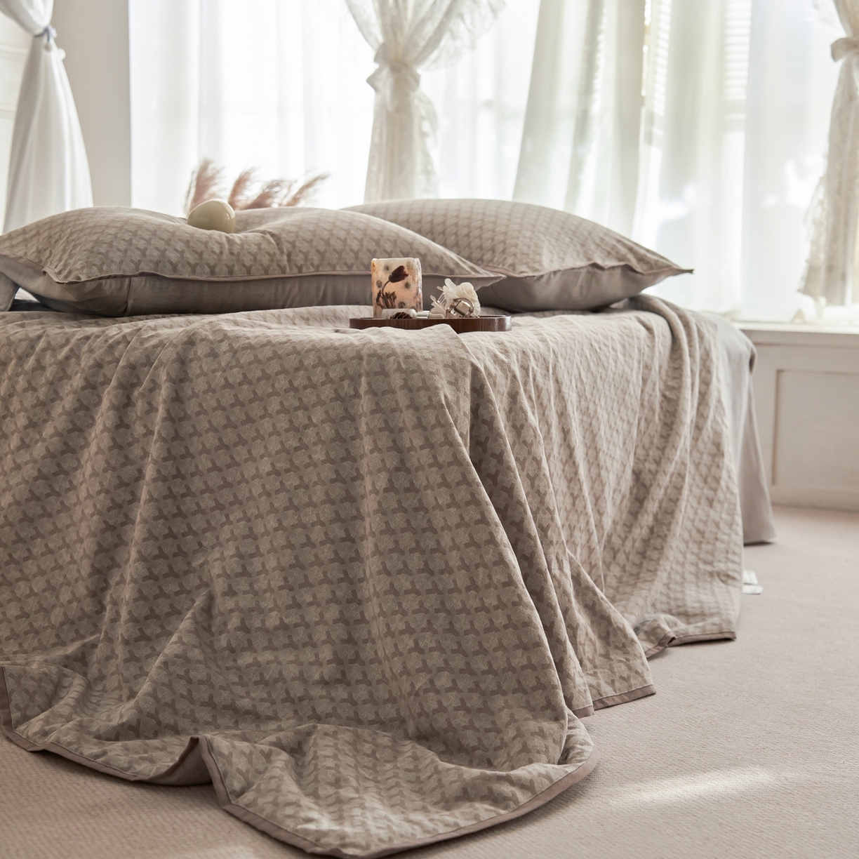 91家纺网 家纺一手货源 找家纺 丽笙被芯 2026新款全棉水洗色织提花PCM温控夏被夏凉被空调被 夏旬