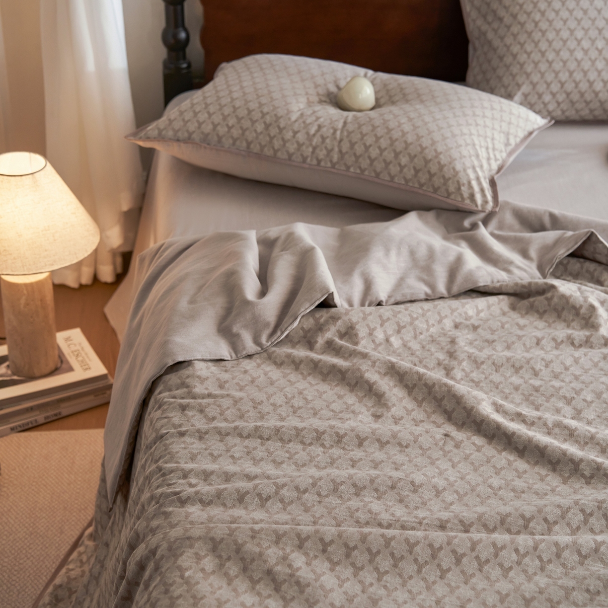 91家纺网 家纺一手货源 找家纺 丽笙被芯 2026新款全棉水洗色织提花PCM温控夏被夏凉被空调被 夏旬