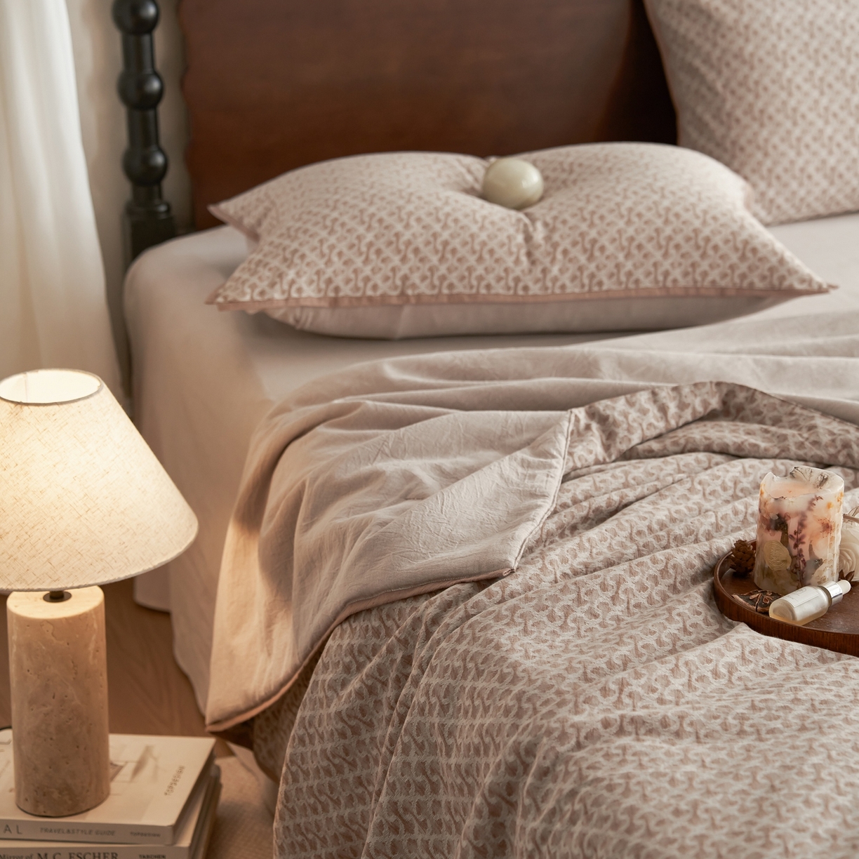 91家纺网 家纺一手货源 找家纺 丽笙被芯 2026新款全棉水洗色织提花PCM温控夏被夏凉被空调被 知陌