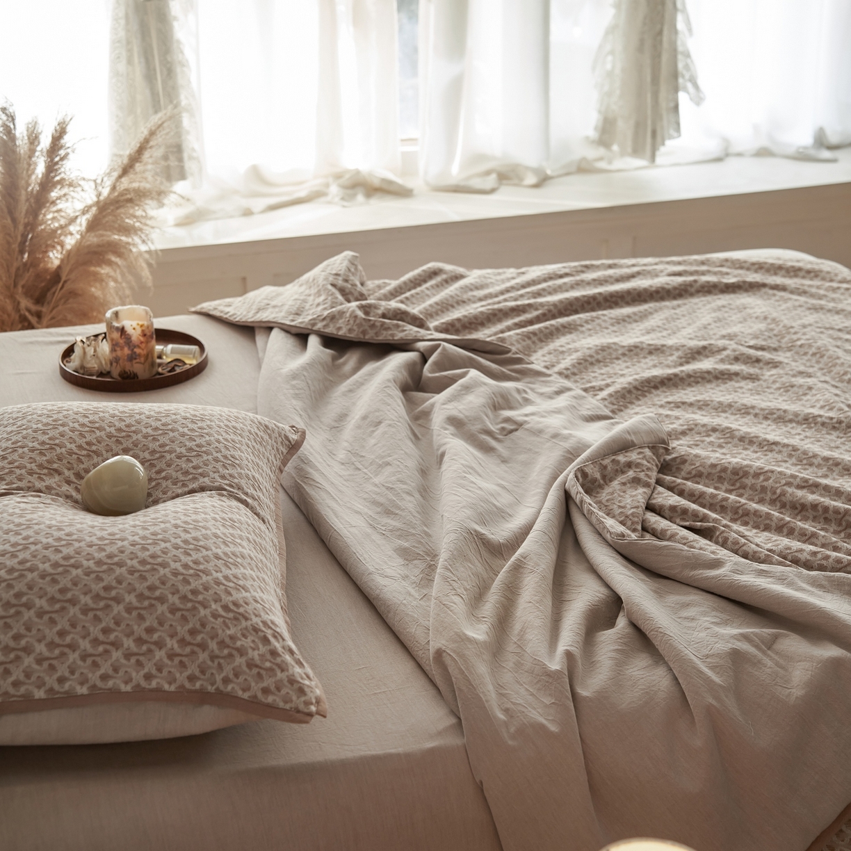 91家纺网 家纺一手货源 找家纺 丽笙被芯 2026新款全棉水洗色织提花PCM温控夏被夏凉被空调被 知陌