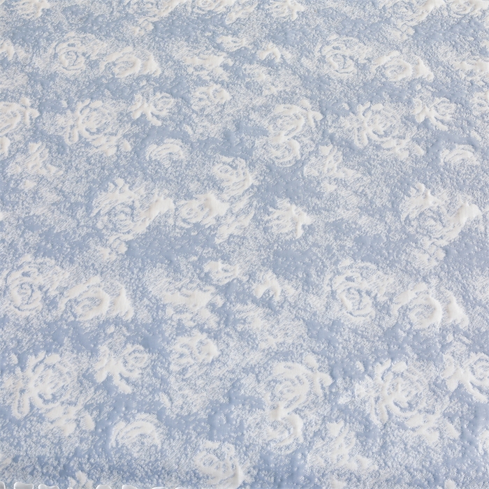 91家纺网 家纺一手货源 找家纺 诺梵家纺 2026新款PE冰豆豆冰丝凉席床裙款-玫瑰系列 蓝玫瑰