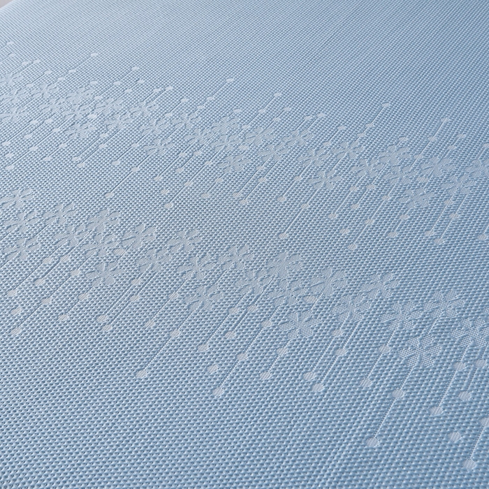 91家纺网 家纺一手货源 找家纺 诺梵家纺 2026新款 pe 乙纶立体提花凉豆豆席凉席床裙款【控价1.5米119 ；1.8米129；2.0米139】幸运草-蓝