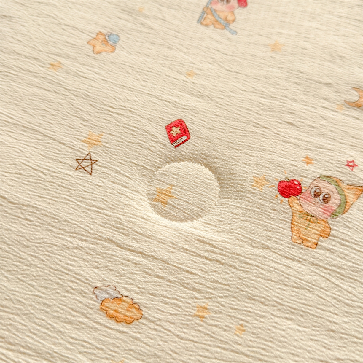 91家纺网 家纺一手货源 找家纺 晓时候 2026双层纱印花夏被四件套新疆棉花被可机洗夏凉被空调被夏季被子 萌萌星星人