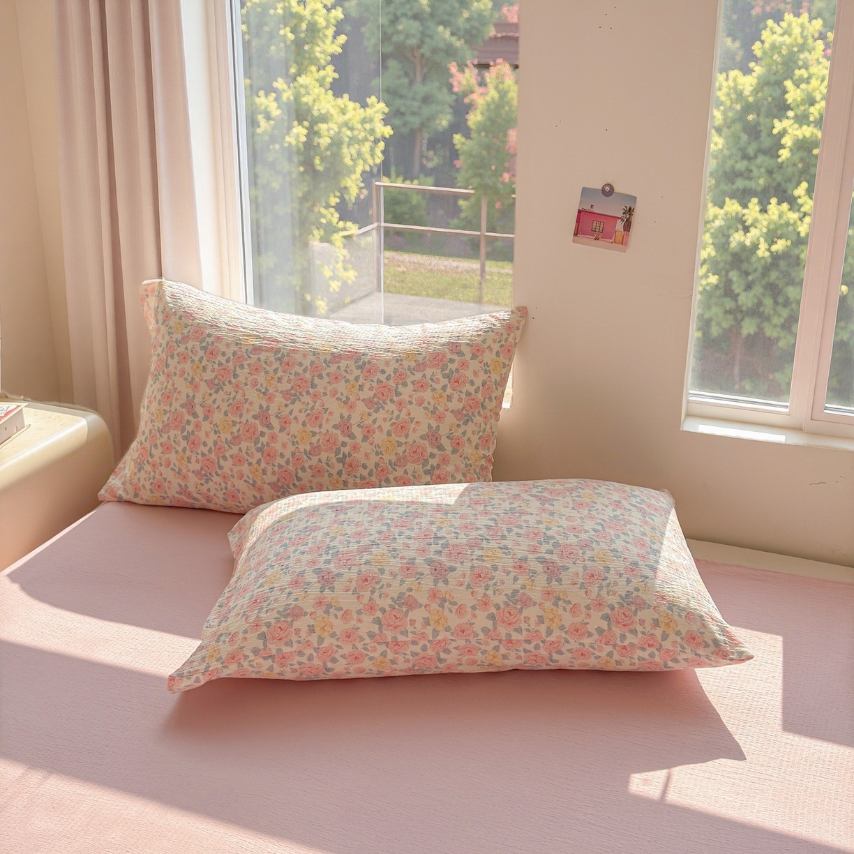 91家纺网 家纺一手货源 找家纺 晓时候 2026双层纱印花夏被四件套新疆棉花被可机洗夏凉被空调被夏季被子 繁花