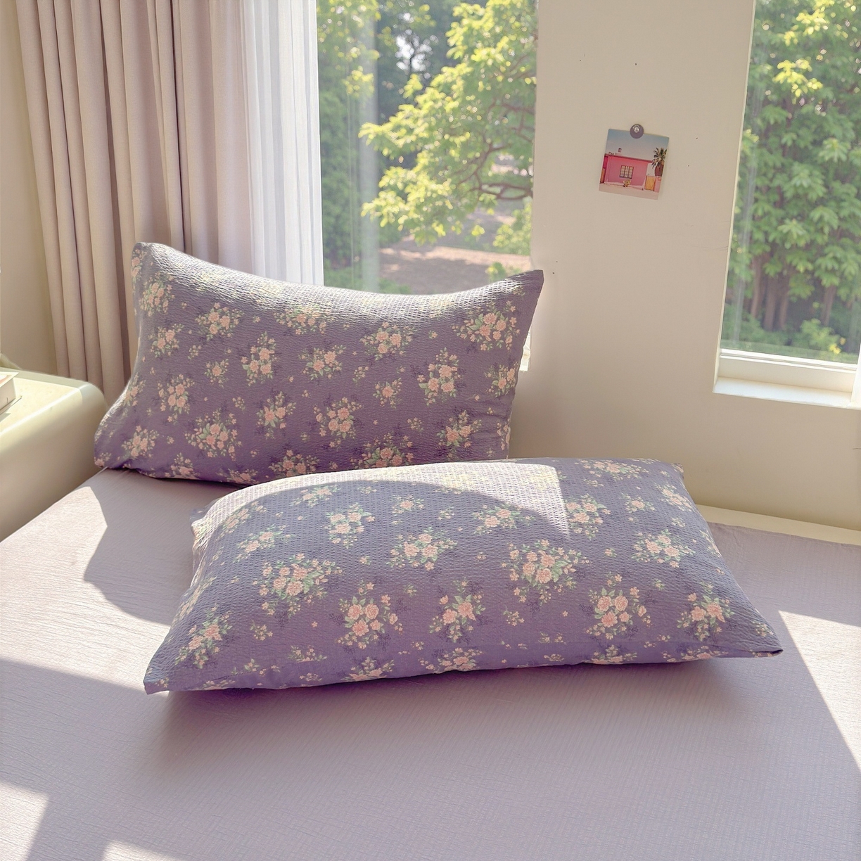 91家纺网 家纺一手货源 找家纺 晓时候 2026双层纱印花夏被四件套新疆棉花被可机洗夏凉被空调被夏季被子 豆蔻