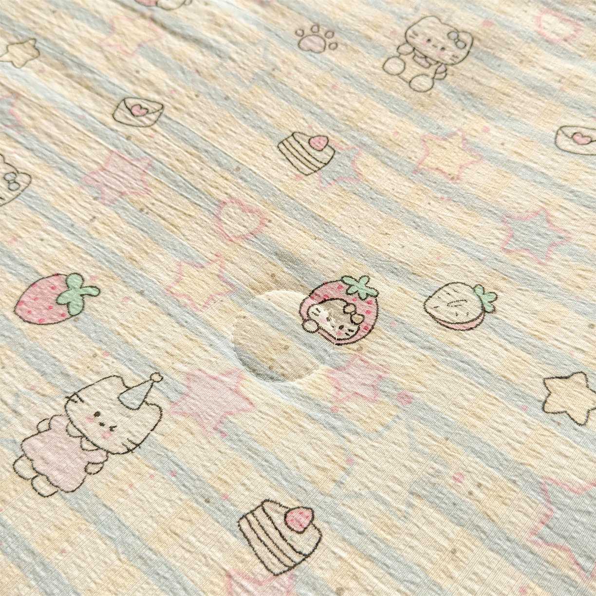 91家纺网 家纺一手货源 找家纺 晓时候 2026双层纱印花夏被四件套新疆棉花被可机洗夏凉被空调被夏季被子 星星喵