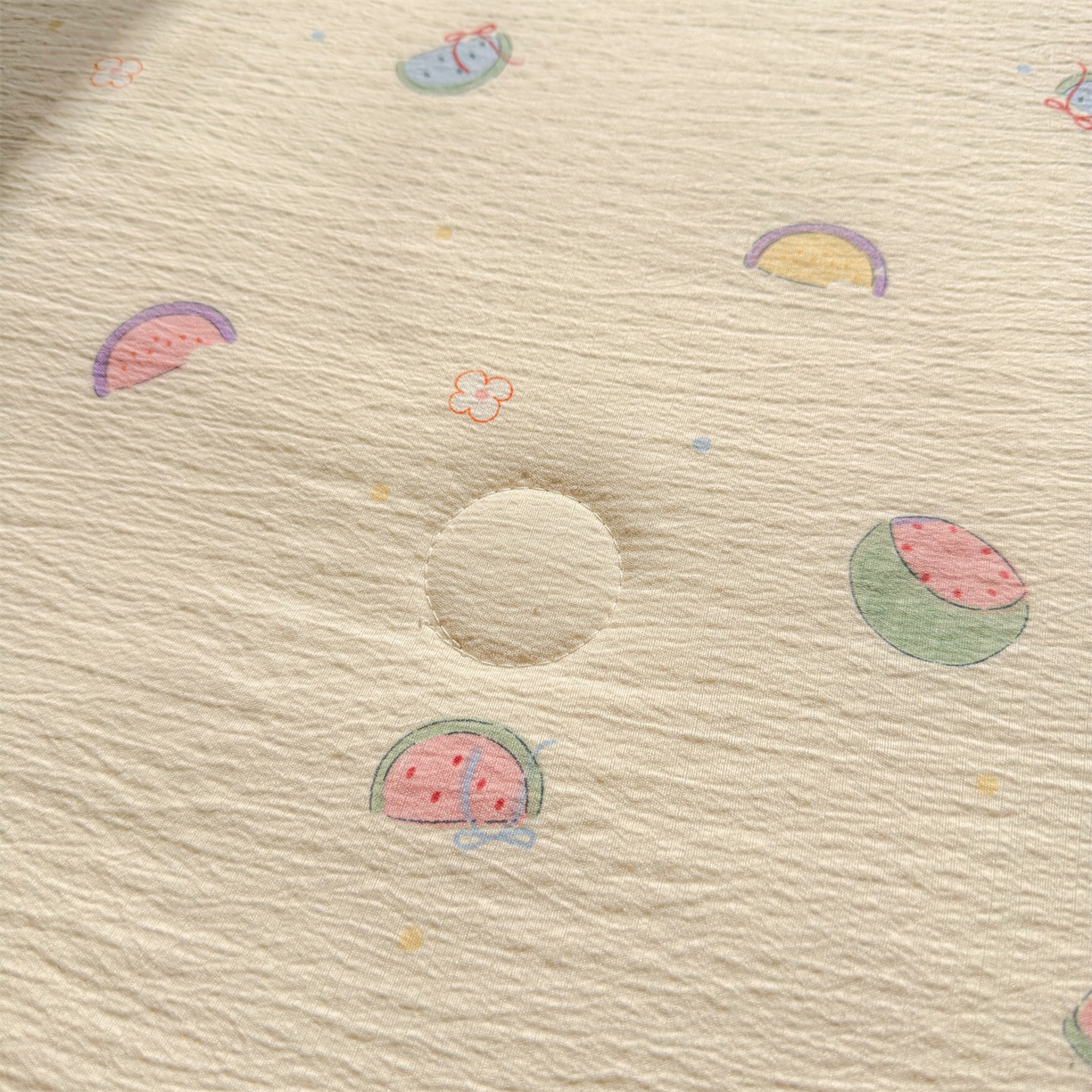 91家纺网 家纺一手货源 找家纺 晓时候 2026双层纱印花夏被四件套新疆棉花被可机洗夏凉被空调被夏季被子 缤纷水果